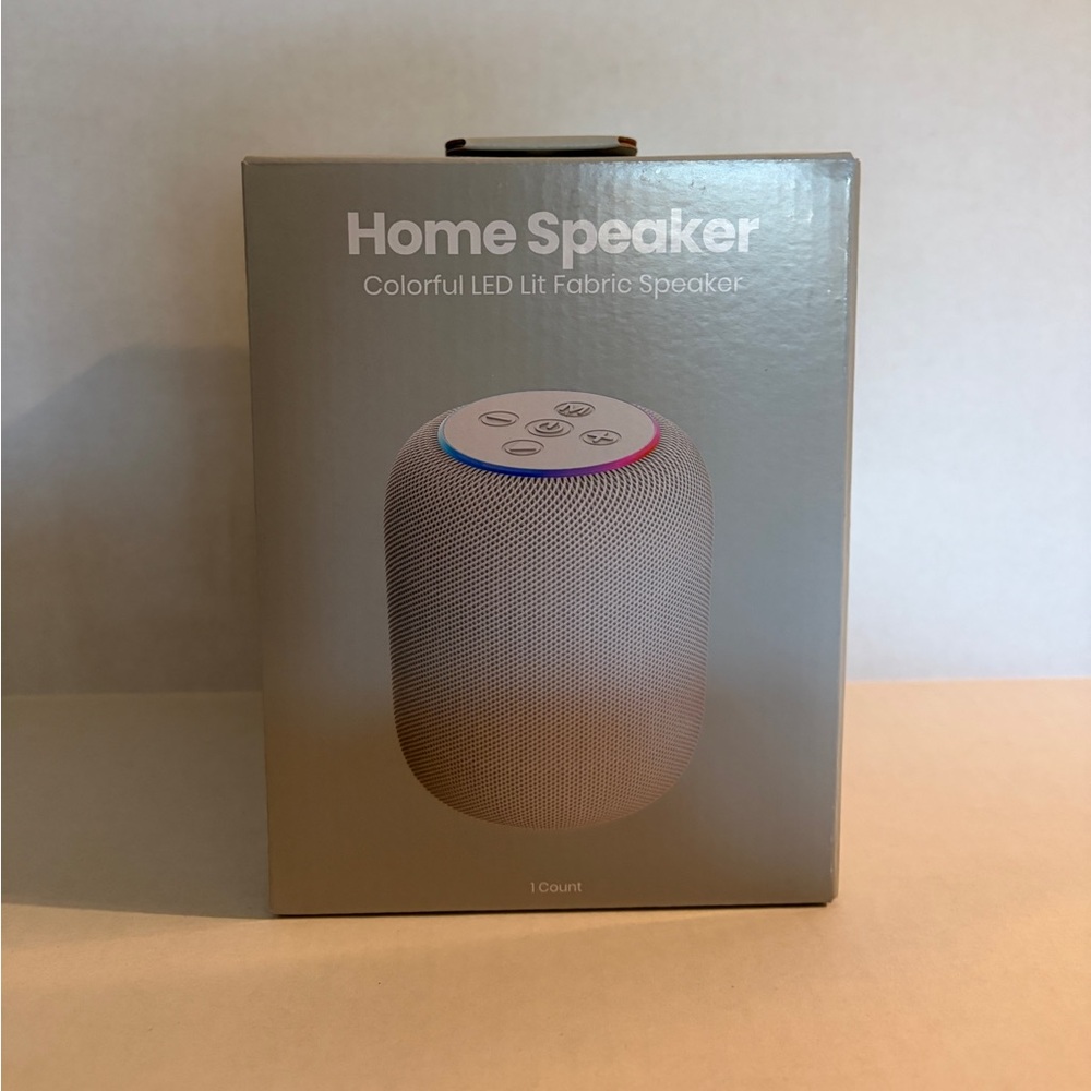 Home Speaker Portable Bluetooth Speaker - White with Colorful LED